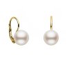 Zlaté náušnice s přírodními bílými perlami