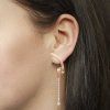 Zlaté náušnice visací s přírodními diamanty