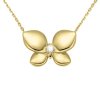 Zlatý náhrdelník motýl s přírodním diamantem