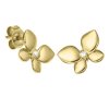 Zlaté náušnice motýli s přírodními diamanty