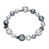 Perlový náramek s přírodními South sea, tahitskými perlami a zlatým zapínáním