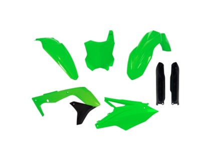 sada plastů 6 dílů pro KAWASAKI KXF450 16-18 fluo zelená/černá