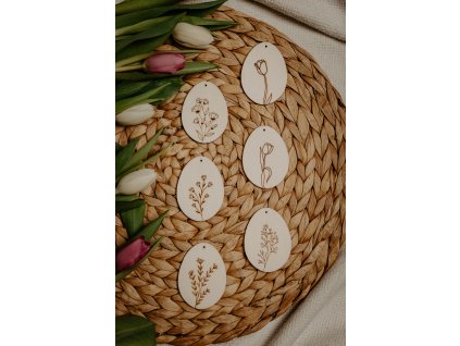 Drevené veľkonočné vajíčka - 6 ks