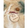 Drevená vianočná ozdoba imelo - dvojvrstvová (meno)