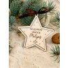 Drevená vianočná ozdoba hviezda - dvojvrstvová, Moje prvé Vianoce