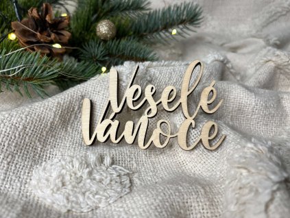 Dřevěný nápis Veselé Vánoce