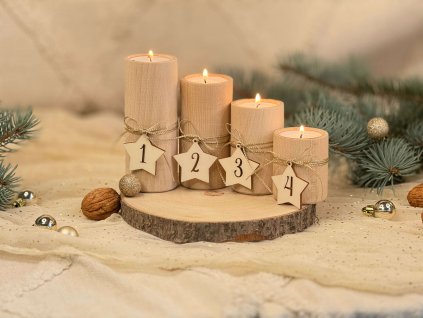 Adventní dřevěný svícen 2v1