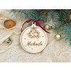 Dřevěná vánoční ozdoba jmelí - dvouvrstvá (jméno)