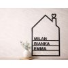 Dřevěný domeček se jmény
