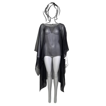 Asymetrický šifonový závoj