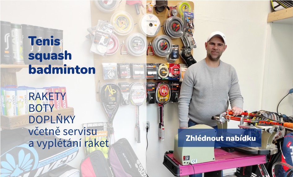 Jak Sport Olomouc – Tenis, squash, badminton – rakety, boty, doplňky, včetně servisu a vyplétání raket