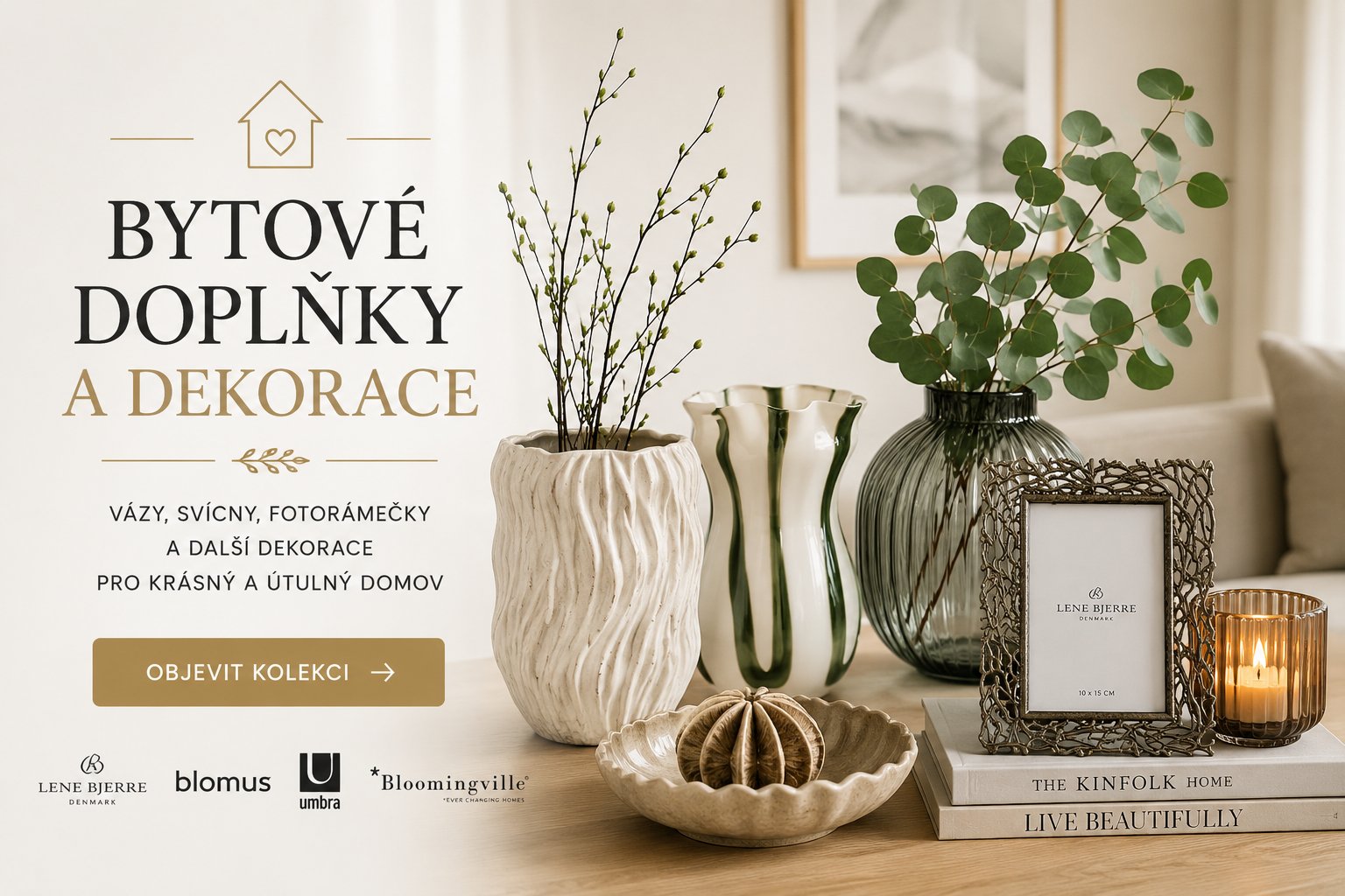 Bytové doplňky a dekorace – vázy, fotorámečky a dekorace