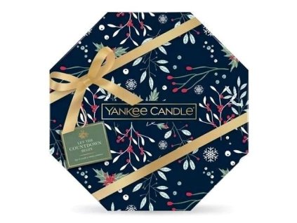 Yankee Candle Adventní kalendář 2021 věnec, čajová svíčka 24ks + 1ks svícen