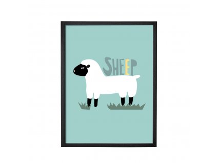 Obraz s motivem ovečky do dětského pokoje, 35 x 45 cm