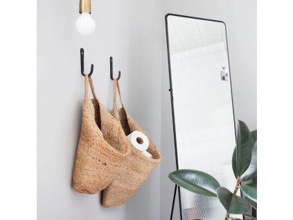 Úložný koš s uchem MIRA v. 48 cm, přírodní