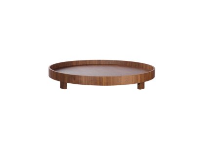 Servírovací tác podnos na nožičkách WOOD p. 40 cm, hnědý