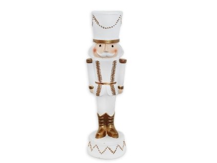 Figurka Louskáček 24 cm bílá,zlatá