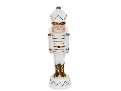 Figurka Louskáček 23 cm bílá,zlatá