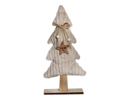 Dekorace strom textil 33,5 cm béžový