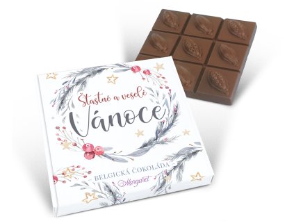 Belgická čokoláda motiv 16 Šťastné a veselé Vánoce 90 g