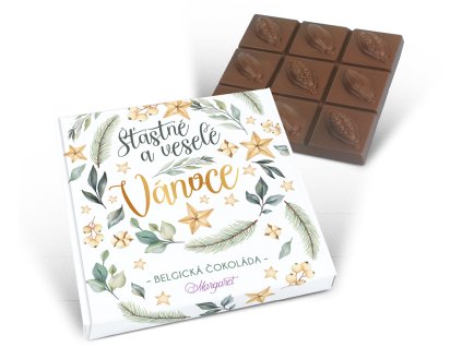 Belgická čokoláda motiv 19 Šťastné a veselé Vánoce 90 g