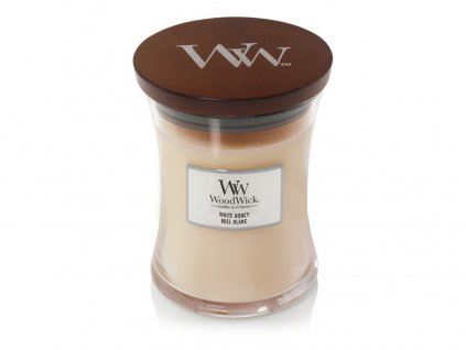 WoodWick vonná svíčka sklo střední WHITE HONEY 275 g