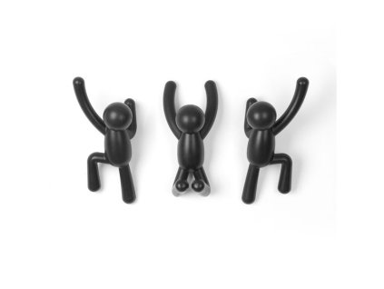 Háček na zeď BUDDY set 3ks černá, UMBRA 2