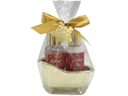 Dárková kosmetická sada vanička Sparkling Stars 2 dílná, zlatá Salsa Collection