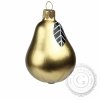 Vánoční ozdoba hruška zlatá s lístkem 8 cm, Decor by Glassor