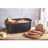 Keramický chlebník s víkem 35,5 x 24,5 cm, černý 4