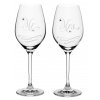 Sklenice na víno Mr. & Mrs. s krystaly Swarovski 360 ml set 2 ks