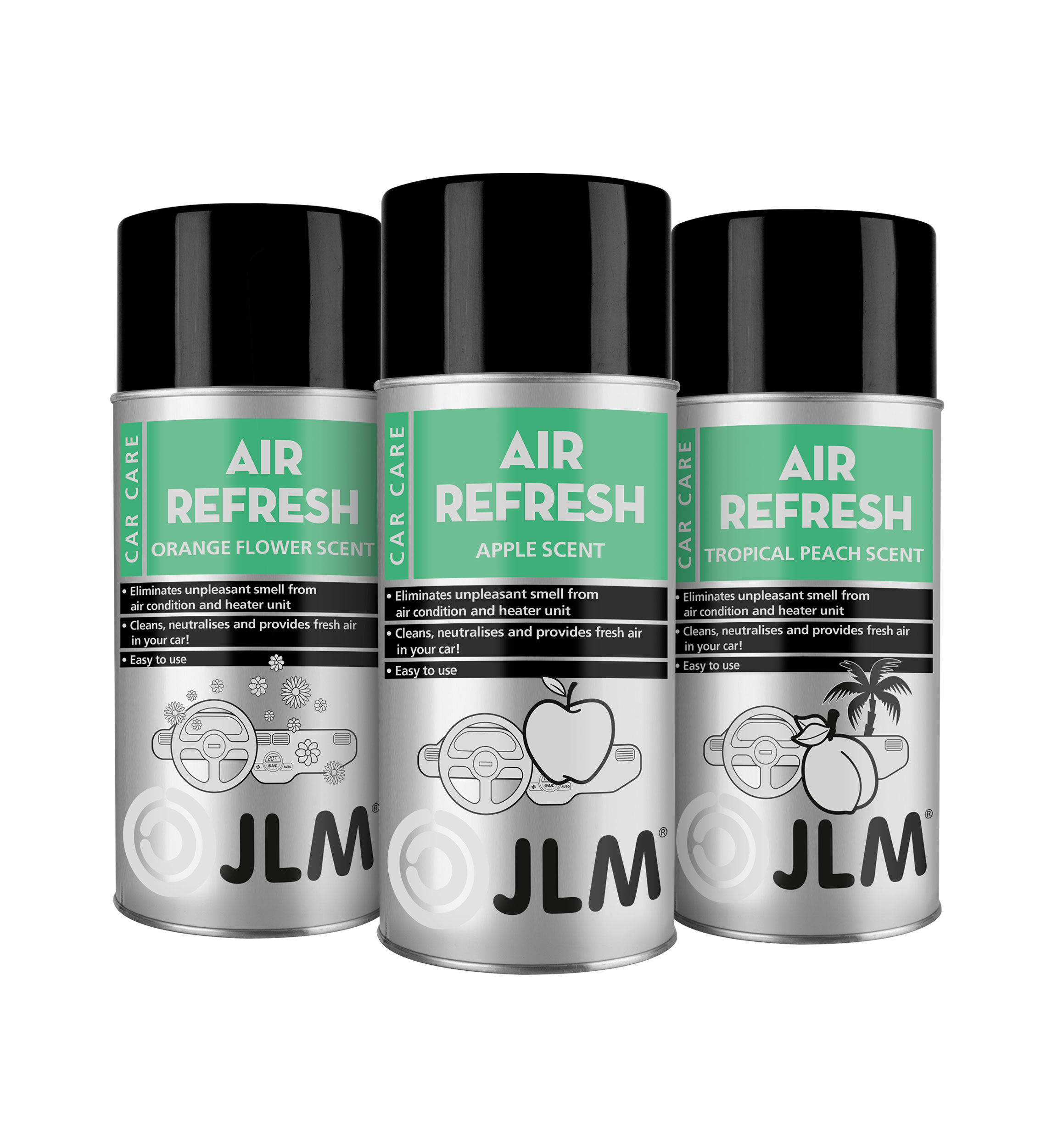 JLM Air Refresh 150 ml - osviežovač klimatizácie tropická broskyňa