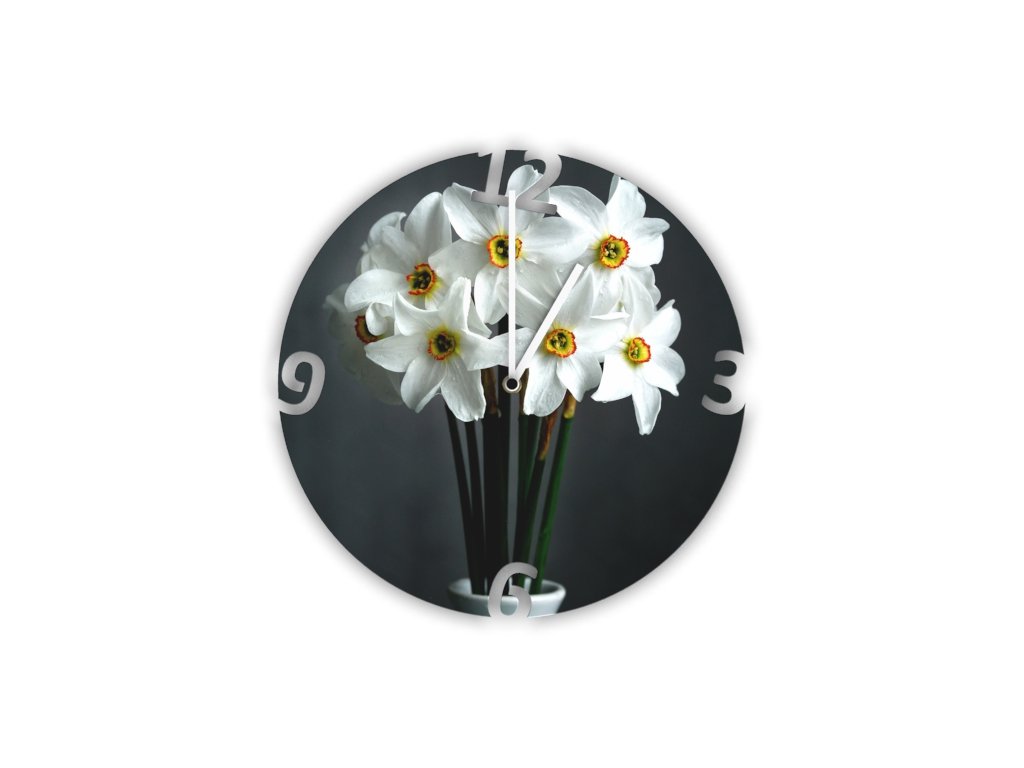 Hodiny s motivem květiny Narcisy