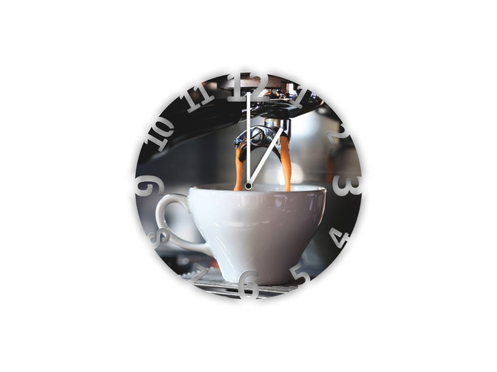 Hodiny s motivem káva espresso