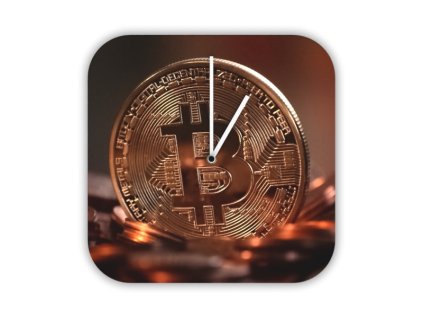 Hodiny s motivem bitcoin