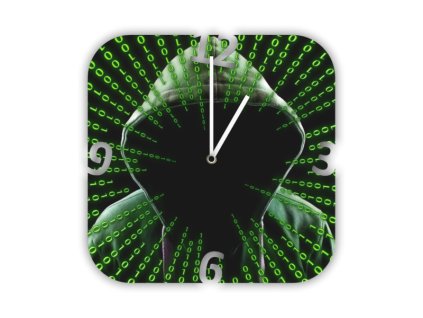 Hodiny s motivem binární kód