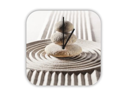 Hodiny s motivem oblázky v písku