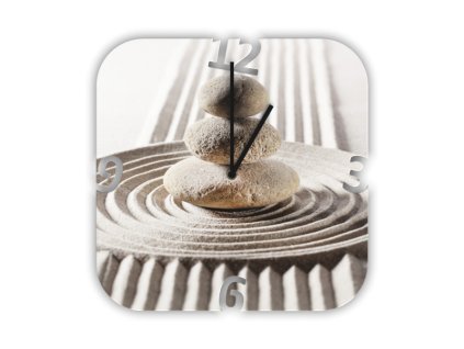 Hodiny s motivem oblázky v písku