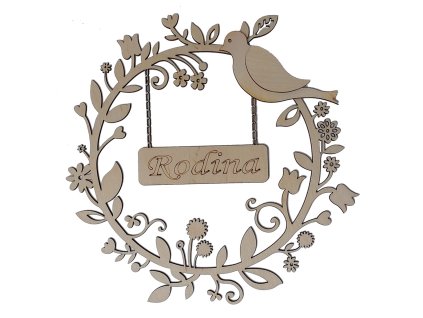 Venecek s ptackem Rodina 25,0cm