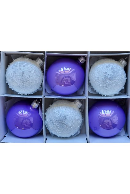 Vánoční ozdoba - koule 6cm mix Rosa a fialová