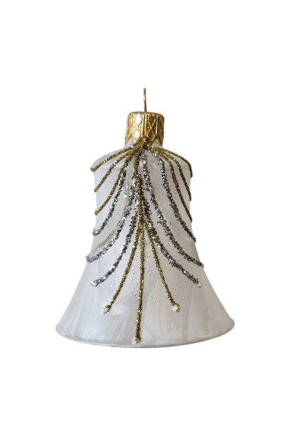 Vánoční ozdoba - zvonek Mráz s krajkou