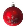 koule 8cm červená vločka