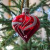 Vánoční ozdoba - srdce Červenostříbrná fantazie