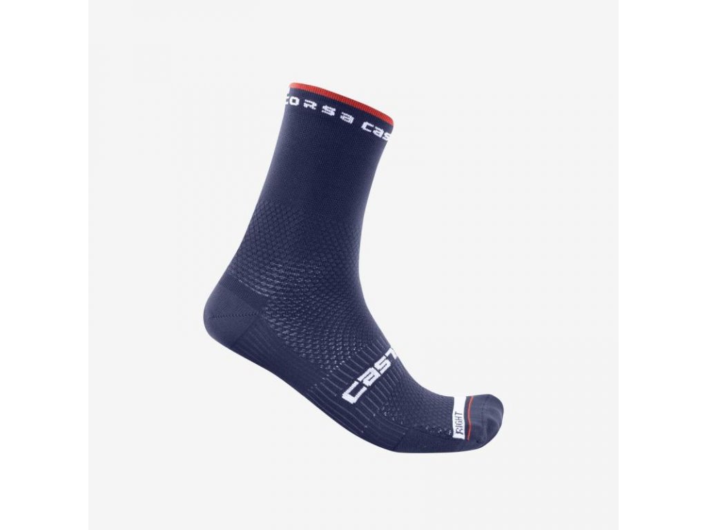 modre cyklisticke ponozky Castelli Rosso Corsa Pro 15 21026424