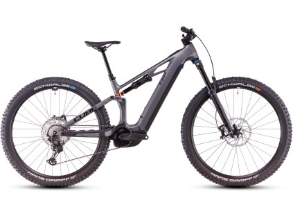 horsky celoodpruzeny fullsuspension elektrobicykel Cube Stereo Hybrid ONE44 HPC SLX 800 slabgrey n orange 802500