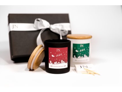 Dárkový balíček - Vánoční ráno 250 ml + Vánoční puding 250 ml s bavlněnými knoty