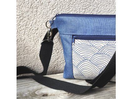 Týna - modrá crossbody taštička - Vlny