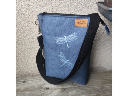 Vážky - Háta crossbody taštička, strojová výšivka