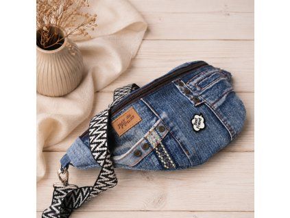 upcyklace, jeans ledvinka