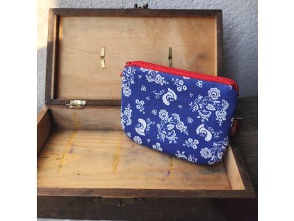 Taštička mini Mína - folklór modrý